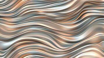 A metallic wave pattern background with silver and gold colors photo