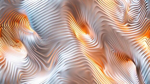 Abstract background with wavy lines and orange and white photo
