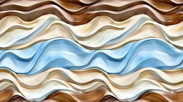A wavy pattern with waves in blue, brown and white photo