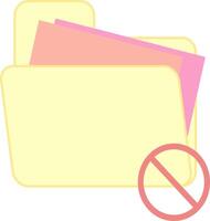 Restricted Access Folder Icon with Prohibition Symbol vector