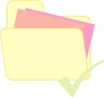 Completed Task Yellow Folder with Check Mark vector
