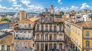 The city of havana, cuba, with buildings and a blue sky photo