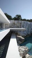 A modern house on the edge of a cliff photo