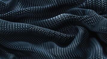 A close up of a black fabric with a pattern photo