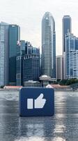 Singapore facebook like sign on the water photo