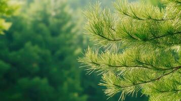 Pine tree branches in the forest photo