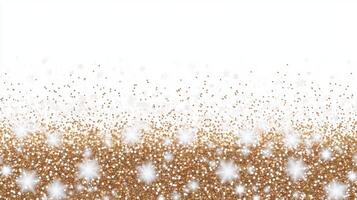 Golden glitter background with white snow photo