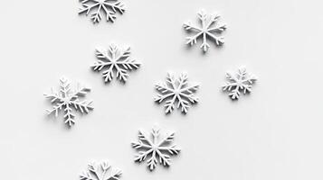 Snowflakes on white background 3d render photo
