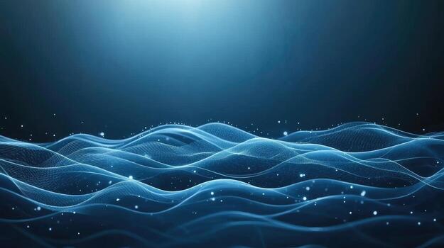 Abstract blue waves on a dark background photo