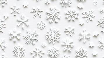 A large group of snowflakes on a white background photo
