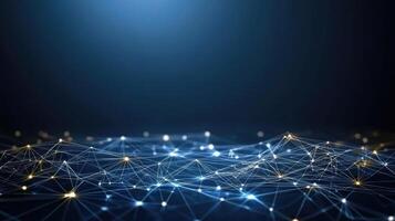 Abstract network background with glowing dots and lines photo