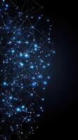 Abstract network connection background with blue dots photo