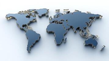 3d world map on white background photo