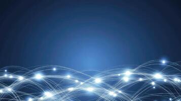 Abstract background with glowing lines and stars photo