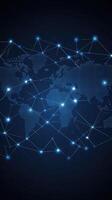 The world map is connected to the internet photo