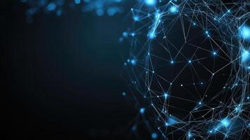 Abstract network background with connected dots and lines photo