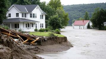 Flooding in the town of new haven, new hampshire, on august 29 photo