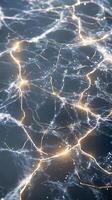 A close up of a water surface with glowing lights photo