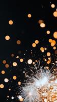 A close up of a firework with many lights photo