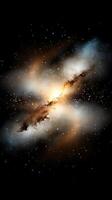 An image of a galaxy with stars and a black background photo