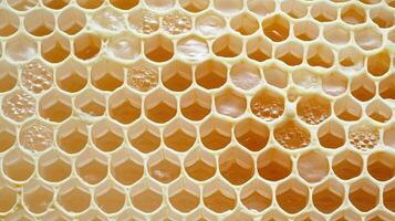 Close up of honeycomb with honeycomb cells photo