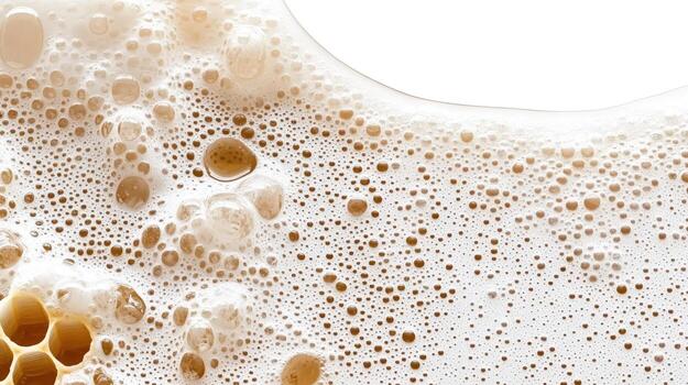 A close up of a glass of beer with bubbles photo