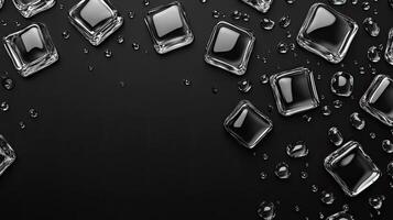 A black background with many glass cubes photo