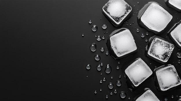 Ice cubes on a black background photo