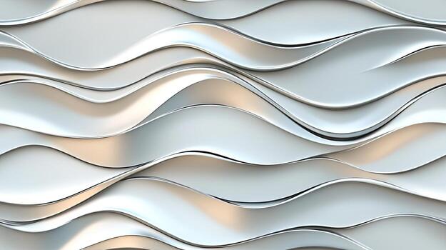 3d rendering of a white wall with wavy lines photo