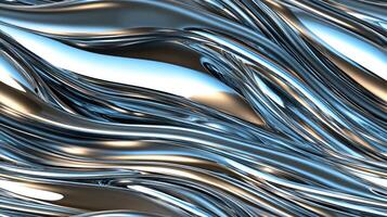 A shiny metal surface with waves photo