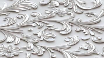 3d rendering of a white floral pattern photo