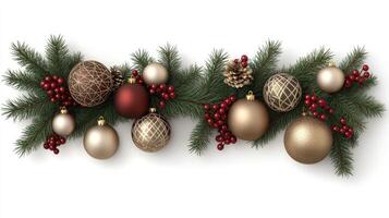 Christmas decorations on a white background photo