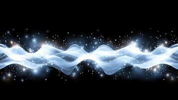 Abstract background with white waves on black background photo