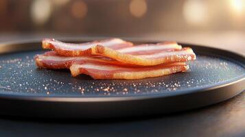 Bacon on a plate photo