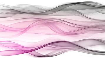 Abstract pink and black smoke waves on a white background photo