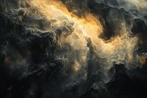 An abstract image of a cloud with a yellow and black color photo