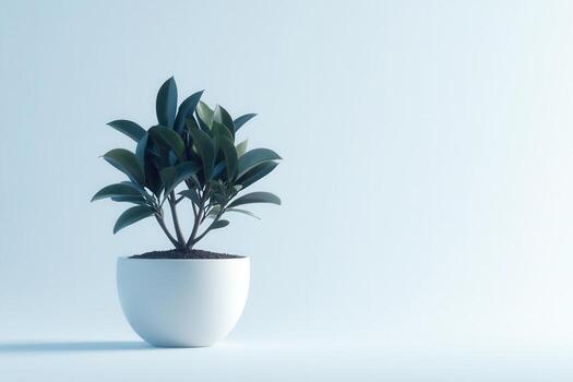 A minimalistic potted plant in a light setting. photo