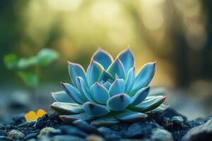 A close-up of a succulent plant in natural lighting. photo