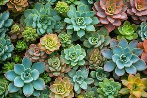 A vibrant collection of various succulent plants. photo