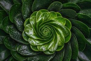 Close-up of a lush green succulent plant. photo