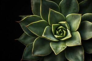 Close-up of a succulent plant against a dark background. photo
