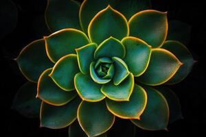 A vibrant succulent plant with layered green leaves. photo