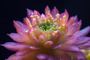 Close-up of a vibrant succulent flower. photo
