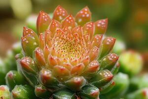 Close-up of a vibrant succulent plant in bloom. photo