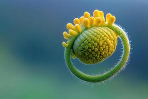 Close-up of a vibrant, budding flower in nature. photo