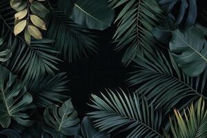 Lush green leaves arranged in a decorative pattern. photo