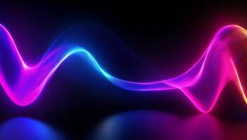 Colorful wave pattern on black background photo