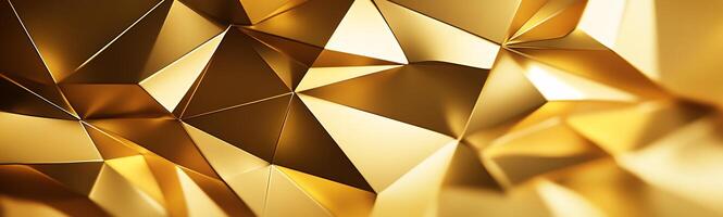 Golden triangle background with a lot of triangles photo