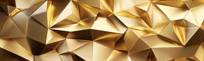Golden 3d background with triangles photo
