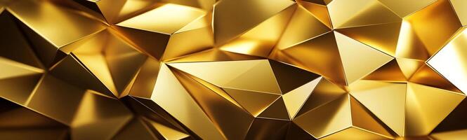 Golden 3d background with triangles photo